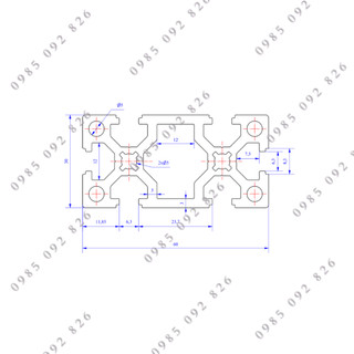 Nhôm định hình 30x60 (LWA-361662545) - Miễn phí cắt theo kích thước yêu cầu.