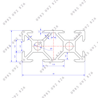Nhôm định hình V - slot 20x40 (LWA-241662500) - Miễn phí cắt theo kích thước yêu cầu.