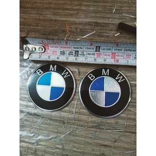 Bộ tem dán nổi hợp kim 2 lô gô BMW 6cm cao cấp
