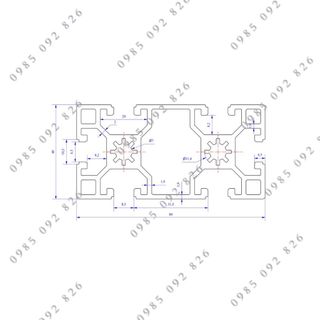 Nhôm định hình 40x80 (LWA-481682700-1) - Miễn phí cắt theo kích thước yêu cầu.