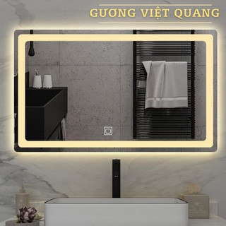 Gương Treo Tường Hình Chữ Nhật Có Đèn Led Cảm Ứng Thông Minh, Treo Nhà Vệ Sinh, Bàn Trang Điểm.