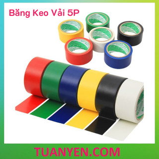 1 Cuộn Băng keo Vải Đỏ, Vàng, Đen, Xám, Xanh Lá, Xanh Dương - 5F dán siêu dính - Tuấn Yến