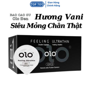 Bao cao su siêu mỏng 0.01 olo đen hương vani - hộp 3 chiếc - toptoy