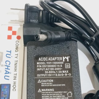 Nguồn adapter dc 15v - 6a / đầu cắm 5.5mm x 2.1 ~ 2.5mm
