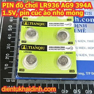 10 viên PIN đồ chơi LR936 AG9 394A 1.5V, pin cúc áo nhỏ, loại mỏng, vỉ tím, xanh kde5954