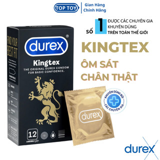 Bao cao su Durex Kingtex bôi trơn,ôm sát, hộp 12 bao chính hãng  - Toptoy