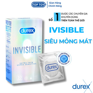 Bao cao su Durex Invisible siêu mỏng size 52mm, hộp 10 bao - Toptoy