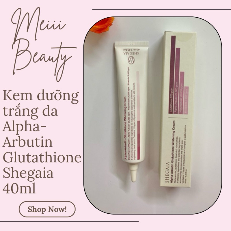 Kem dưỡng trắng da Alpha-Arbutin Glutathione Shegaia 40ml