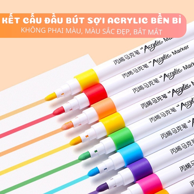Màu Acrylic Marker Bút Màu Acrylic Bút Màu Acrylic Marker 12 24 36 48 60 80 Màu Cao Cấp Giá Rẻ