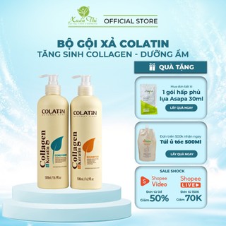 Combo gội xả colatin keratin, collagen tinh chất tơ tằm 500/1000ml - mỹ phẩm xuân thì