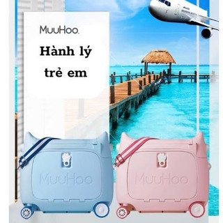 Vali trẻ em, Vali kéo Muuhoo, vali 18ink, vali đa năng tích hơp với ghế thành giường cho bé ngủ