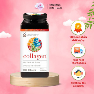 Mẫu Mới Nhất Viên Uống Bổ Sung Collagen Youtheory +BIOTIN Chính Hãng Mỹ 390 Viên Type 1,2&3