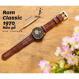 Tổng hợp dây đồng hồ da bò thật RAM Leather 22mm