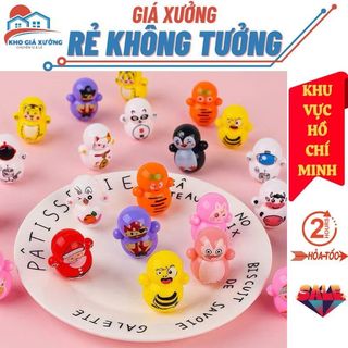 Đồ chơi trẻ em lật đật mini nhiều màu sắc, con lật đật mini trang trí decor bàn học