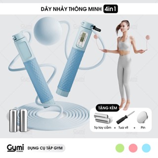 Dây Nhảy Đếm Số Cải Tiến Không Dây Tập Gym, Thể Dục, Thể Thao, Calo Kèm Bóng To - Pin - Tạ