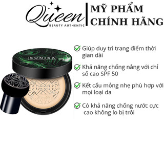 Phấn nước cushion Sunisa che khuyết điểm lớp nền mịn tự nhiên tặng kèm cọ bông tán kem nền cao cấp