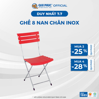  Ghế xếp nhựa 8 nan khung inox