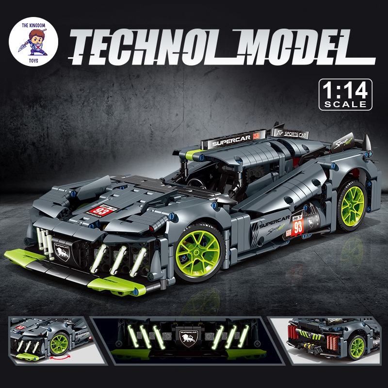 Đồ Chơi Lắp Ráp Mô Hình Điều Khiển Từ Xa RC Siêu Xe Peugeot 9X8 Hypercar Tỉ Lệ 1:14 JKC7107