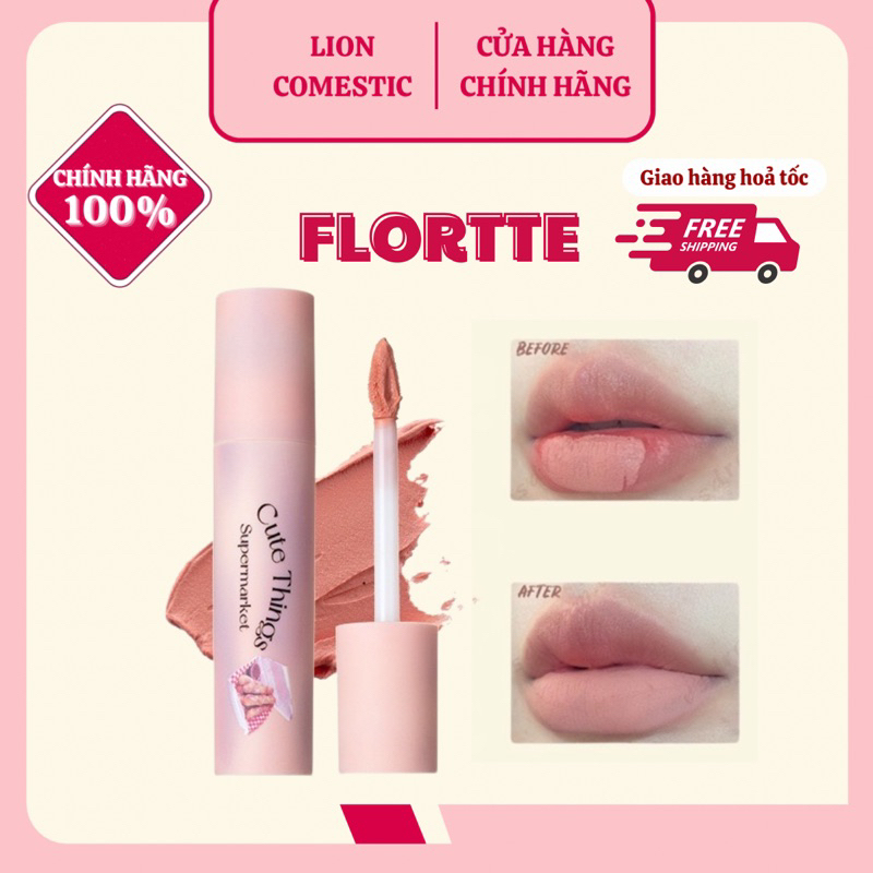 [FLORTTE] Son Kem Che Khuyết Điểm Môi FLORTTE Siêu Mịn Lì Lâu Trôi