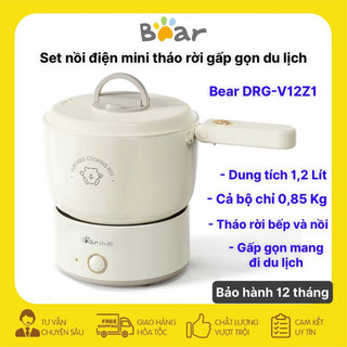  Nồi điện gấp gọn BEAR DRG-V12Z1 dung tich 1,2L phù hợp đi du lịch dã ngoại BH 12 THÁNG 