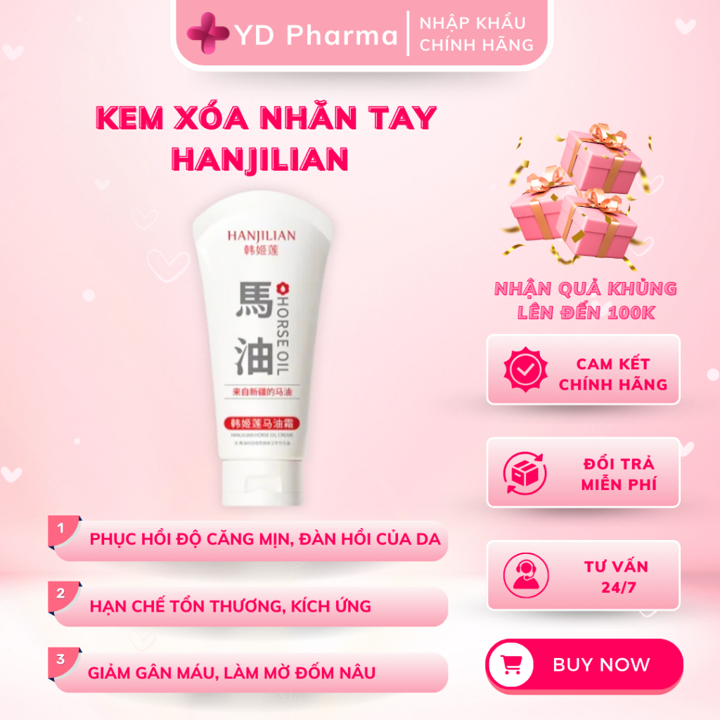 Kem xoá nhăn da tay, Kem Dưỡng Da Tay Nhật Bản HANJILIAN, Giảm Nếp Nhăn, Mờ Đốm Nâu, Giảm Gân Máu, Khô Da Tay| YD Pharma