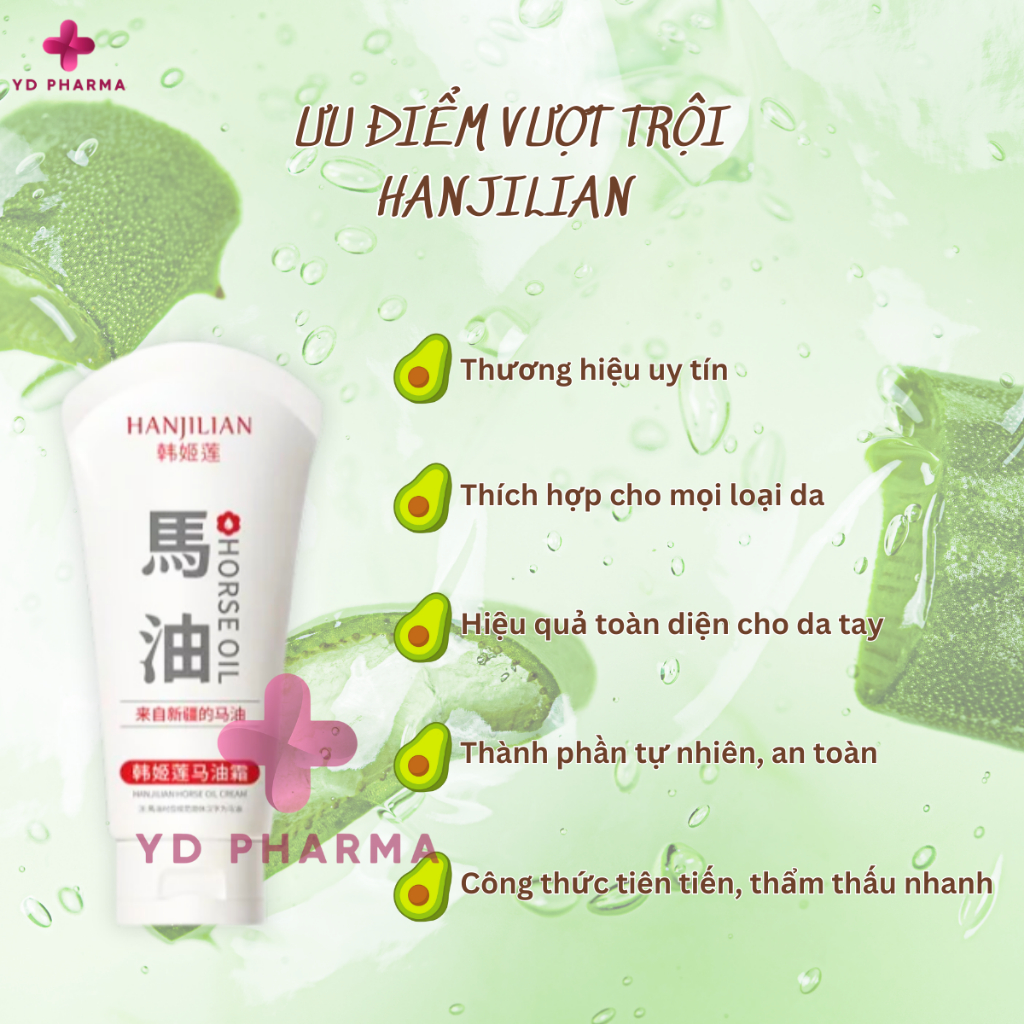 Kem xoá nhăn da tay, Kem Dưỡng Da Tay Nhật Bản HANJILIAN, Giảm Nếp Nhăn, Mờ Đốm Nâu, Giảm Gân Máu, Khô Da Tay| YD Pharma