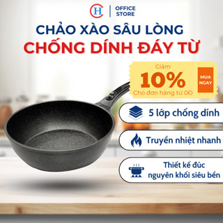 Chảo Sâu Lòng Bếp Từ Chống Dính Cao Cấp, Chảo Chống Dính 5 Lớp Dùng Cho Mọi Loại Bếp size 22-30cm CH Store