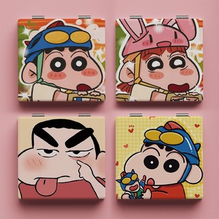 Gương gấp 2 mặt shinnosuke, gương mini cầm tay gương trang điểm gấp gọn để bàn bỏ túi nhỏ cute