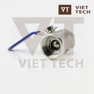 Van khoá tay gạt 1 mảnh inox 304 - Van bi 1PC tay gạt inox 304 nối ren phi 13,17,21,27,34,42,48