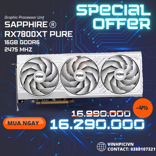 Card màn hình sapphire rx 7800xt pure