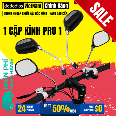 Gương Chiếu Hậu Xe Đạp Phản Quang Khung Uốn Dẻo Gương Lớn Góc Nhìn Rộng, Gương Xe Đạp Điện Xe Máy - Hãng Dododios