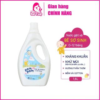 Nước giặt xả quần áo cho bé pom pom chai 1.6l cho bé 0-36m loại bỏ vi khuẩn mùi hôi