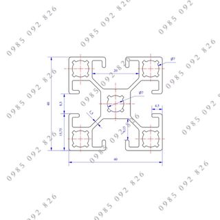 Nhôm định hình 40x80 (LWA-480682700-2) - Miễn phí cắt theo kích thước yêu cầu.