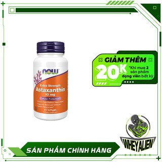Viên uống bổ sung chống lão hóa tế bào now astaxanthin 10mg 60 viên từ mỹ