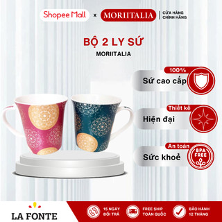 Bộ 2 ly sứ uống nước cao cấp chiu nhiệt độ cao 400ml moriitalia gfb73-y1771