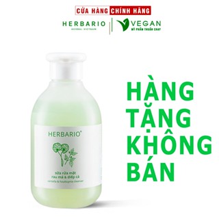 Sữa rửa mặt Rau má & Diếp cá Herbario 200ML giảm dầu mụn thuần chay