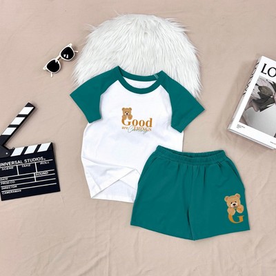 Bộ quần áo bé trai, bé gái in hình gấu- Quần áo trẻ em LOZA KIDS size từ 15-40kg - FB89