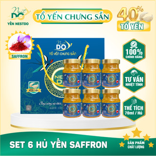 Combo 6 hủ yến chưng sẵn 40% yến nguyên chất Nestdo vị Đông trùng hạ thảo, yến hủ chưng đtht, yến hủ chưng sẵn dtht