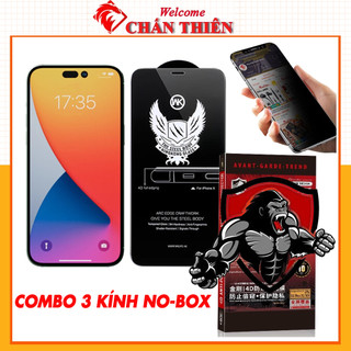 Cường lực chống nhìn trộm iphone 15 pro max 14 promax 11xs xr x 7 8 plus 13 12 xsmax WUKONG không hộp [3-KÍNH-WK-4D]