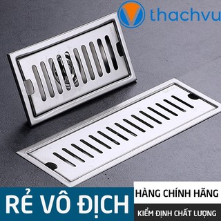 Thoát nước phòng tắm hình chữ nhật, bộ nắp ga thoát sàn ngăn mùi, phễu thoát sàn inox 304 cao cấp