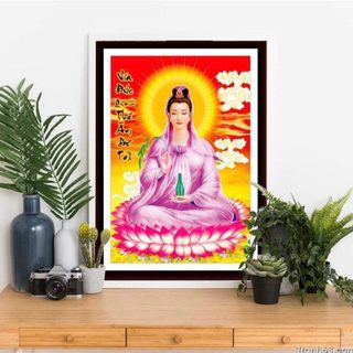 Tranh đính đá Phật Quan Âm Bồ Tát- VS091(53x75cm) , chưa đính đá
