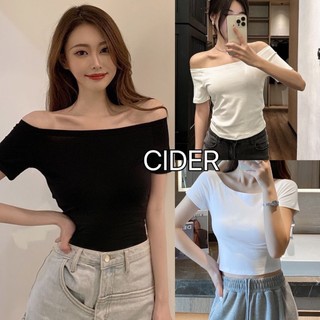 Áo croptop nữ trễ vai trơn tay ngắn ôm body nữ