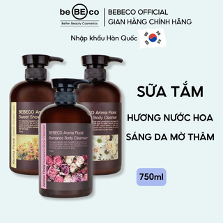  Sữa tắm hương nước hoa sáng da thơm lâu mờ thâm chống lão hóa da giúp da mềm mịn căng bóng BEBECO AROMA FLORAL 750ml 