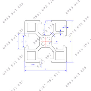 Nhôm định hình 30x30 (LWA-331461500-2) - Miễn phí cắt theo kích thước yêu cầu.