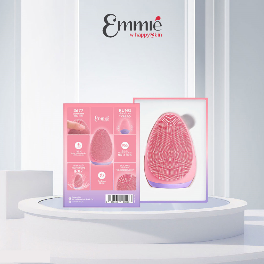 [MÀU MỚI] Emmié Máy Rửa Mặt Premium Cleansing Brush Emmie by Happy Skin