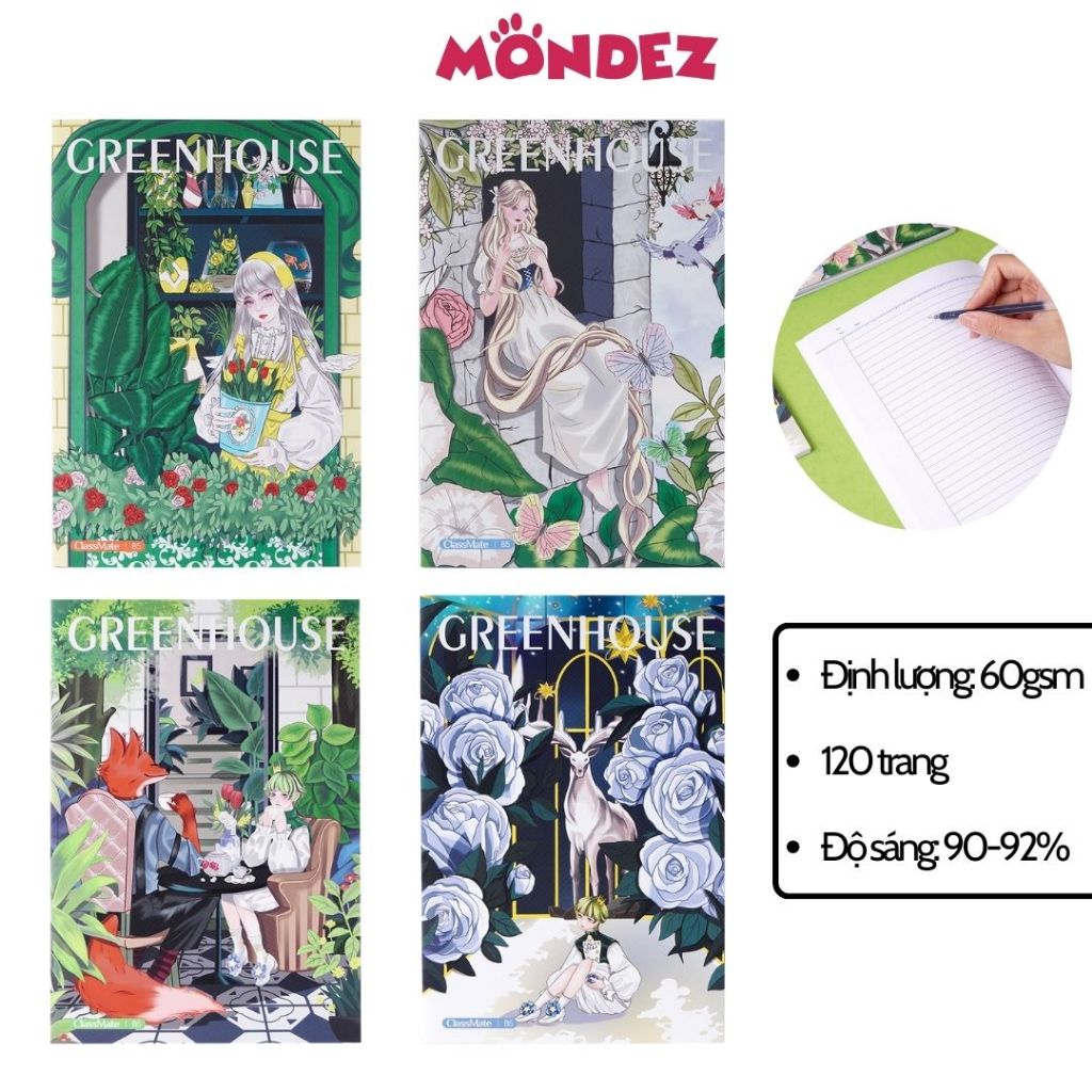 Vở ClassMate Vở Kẻ Ngang 120 Trang, Vở Học Sinh B5 Bìa Cán Vân Cán Bóng Chống Nước NB5-12-0507