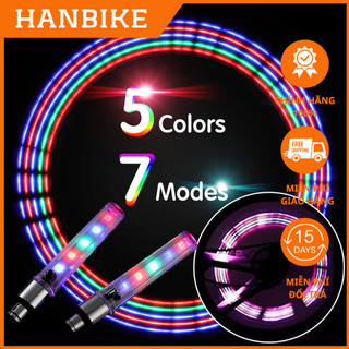Đèn xe đạp LED gắn van xe đạp 5 màu tự phát sáng khi đạp xe vừa đẹp vừa an toàn đi xe ban đêm