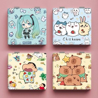 Gương gập cầm tay mini, gương trang điểm để bàn gương soi công chúa cute
