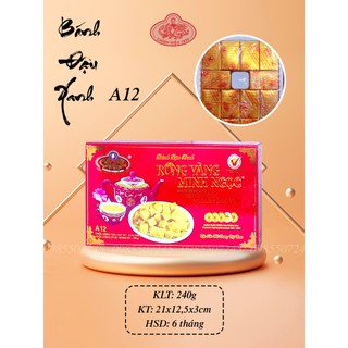 Bánh Đậu Xanh Xuất Nhật Rồng Vàng Minh Ngọc A12 240g - Đặc Sản Hải Dương