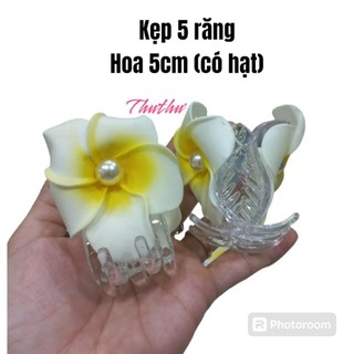Kẹp tóc 3 răng/ 5 răng đính hoa sứ (hoa nhỏ 5cm/hoa đại 7)